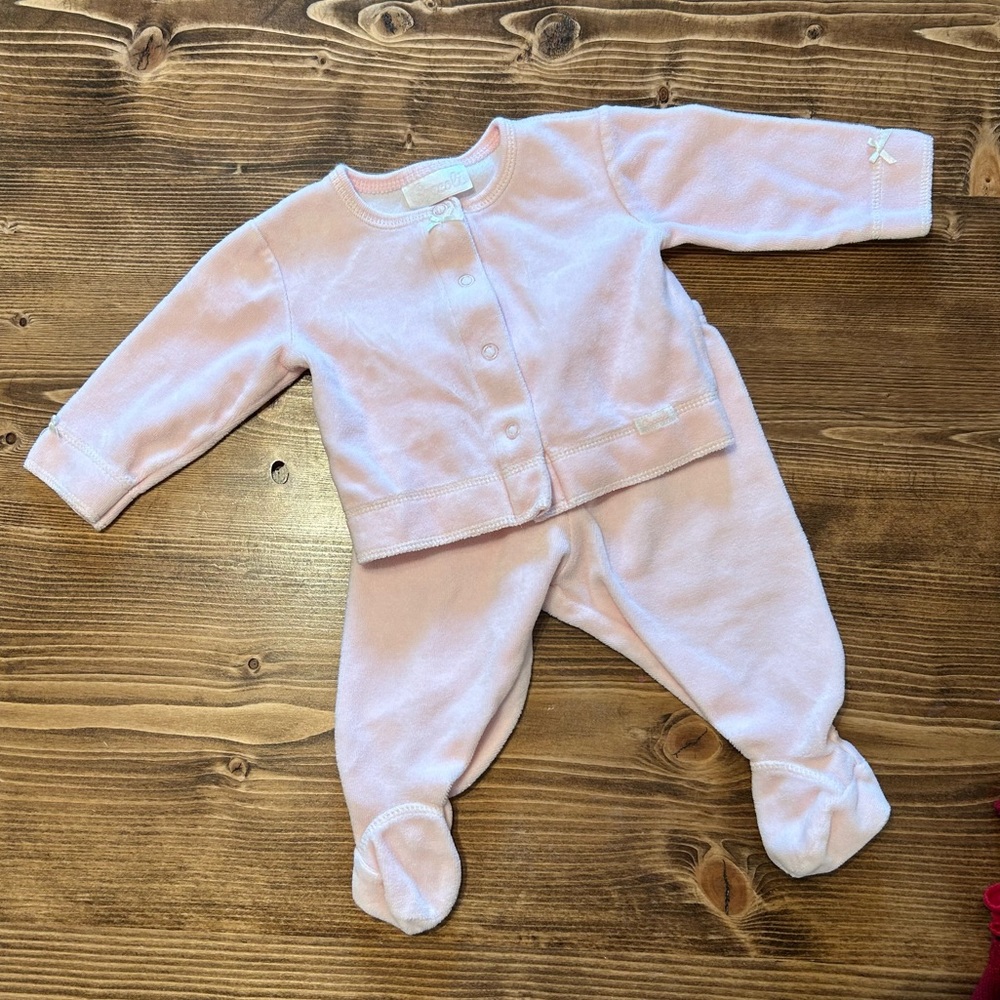 Coccoli light pink velour 3 pc set